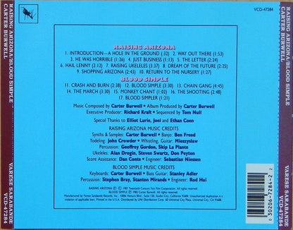 Carter Burwell : Raising Arizona / Blood Simple (Original Motion Picture Soundtracks) (Album)