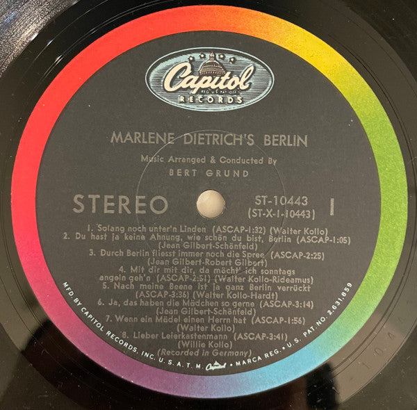Marlene Dietrich : Marlene Dietrich's Berlin (LP,Album,Stereo)