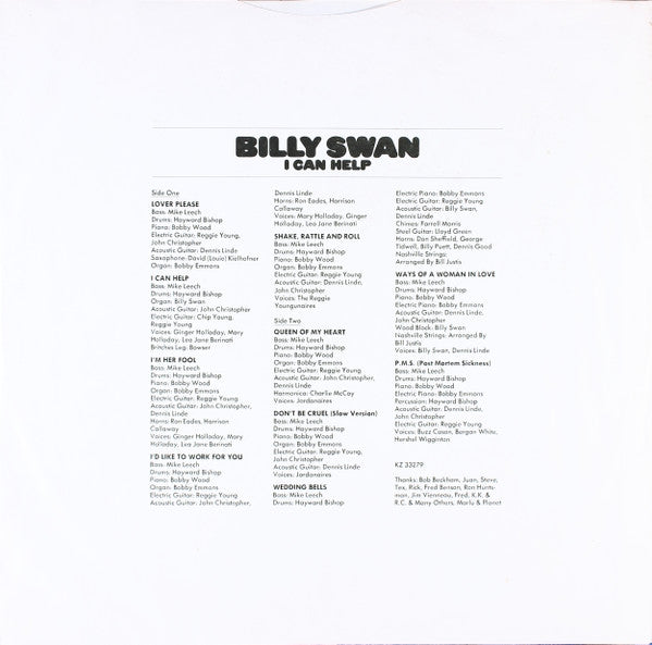 Billy Swan : I Can Help (LP,Album,Stereo)