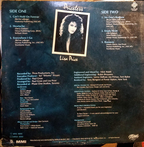 Lisa Price : Priceless (LP,Mini-Album,Promo)