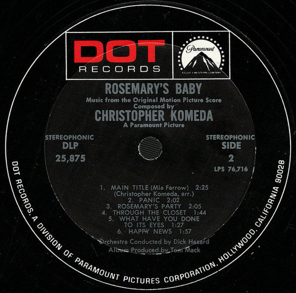 Krzysztof Komeda : Rosemary's Baby (Music From The Motion Picture Score) (LP,Album,Stereo)