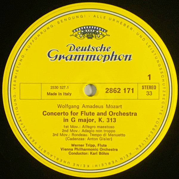 Wolfgang Amadeus Mozart, Wiener Philharmoniker ∙ Karl Böhm - Gerhard Turetschek / Werner Tripp : Flötenkonzert = Flute Concerto Nr. 1 / Oboenkonzert = Oboe Concerto (LP,Album,Stereo)
