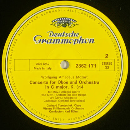 Wolfgang Amadeus Mozart, Wiener Philharmoniker ∙ Karl Böhm - Gerhard Turetschek / Werner Tripp : Flötenkonzert = Flute Concerto Nr. 1 / Oboenkonzert = Oboe Concerto (LP,Album,Stereo)
