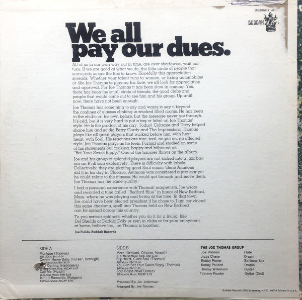 Joe Thomas Group, The : Comin' Home (LP,Album)