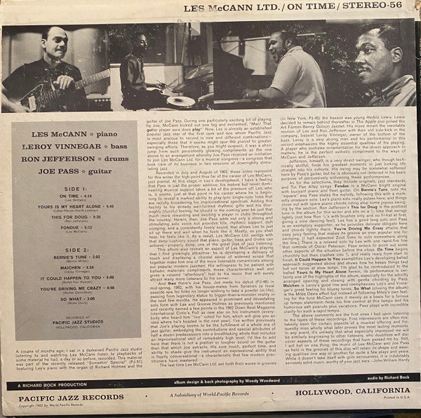 Les McCann Ltd. : On Time (LP,Album,Stereo)