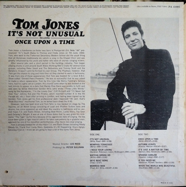 Tom Jones : It's Not Unusual (LP,Album,Mono)