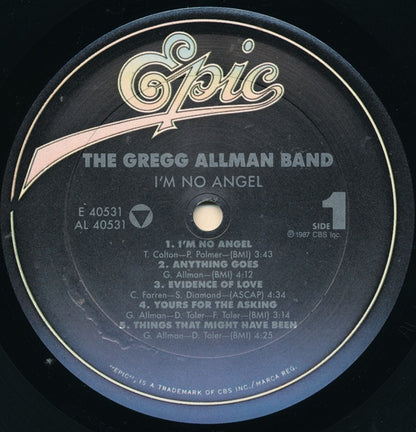 Gregg Allman Band, The : I'm No Angel (LP,Album)