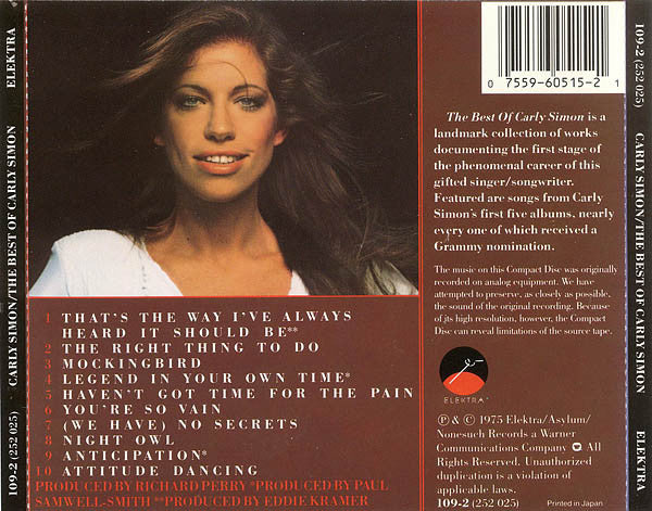 Carly Simon : The Best Of Carly Simon (Compilation,Reissue)