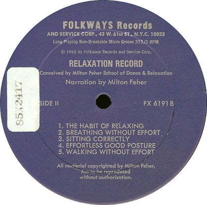 Milton Feher : Relaxing Body And Mind: The Relaxation Record (LP)