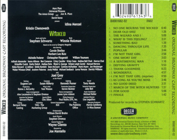 Stephen Schwartz : Wicked (Original Broadway Cast Recording) (Album)