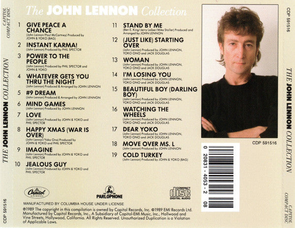 John Lennon : The John Lennon Collection (Compilation,Club Edition,Reissue)