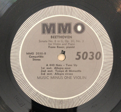 Ludwig van Beethoven, Franz Bauer : Sonatas For Violin And Piano (No. 1 In D / No. 8 In G, Op. 12, No. 1 / Op. 30, No. 3) (LP,Stereo)