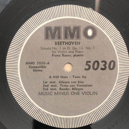 Ludwig van Beethoven, Franz Bauer : Sonatas For Violin And Piano (No. 1 In D / No. 8 In G, Op. 12, No. 1 / Op. 30, No. 3) (LP,Stereo)