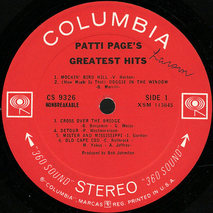 Patti Page : Patti Page's Greatest Hits (LP,Album,Stereo)