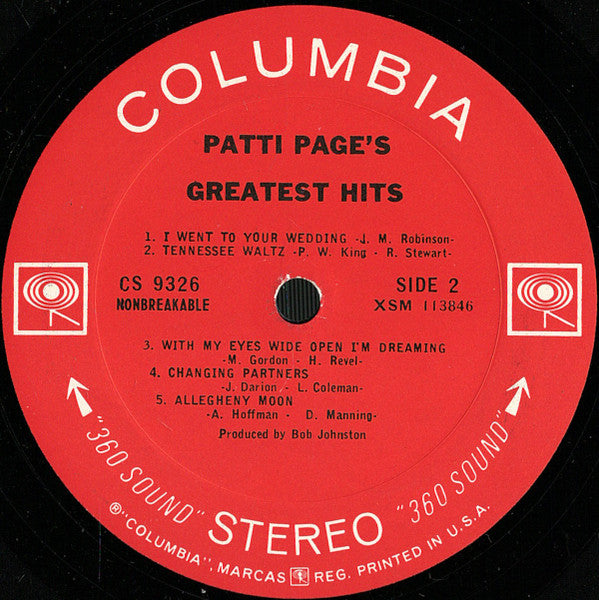 Patti Page : Patti Page's Greatest Hits (LP,Album,Stereo)