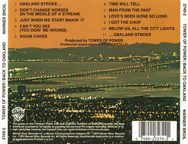 Tower Of Power : Back To Oakland (Album,Reissue)