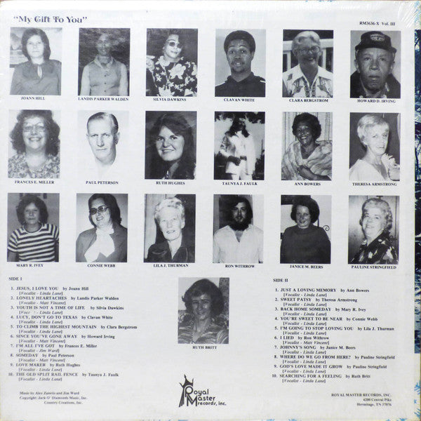 Linda Lane (2), Matt Vincent, Jim Ward (8) : My Gift To You (LP,Album)