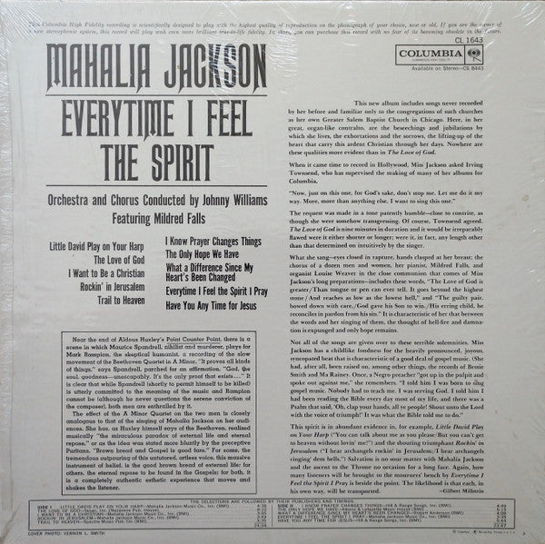 Mahalia Jackson : Everytime I Feel The Spirit (LP,Album,Mono)