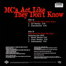 KRS-One : MC's Act Like They Don't Know (12",33 ⅓ RPM)