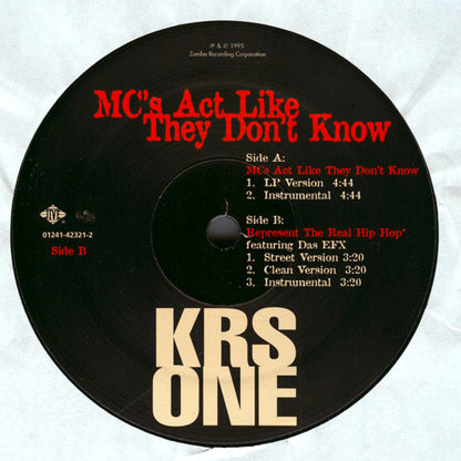 KRS-One : MC's Act Like They Don't Know (12",33 ⅓ RPM)