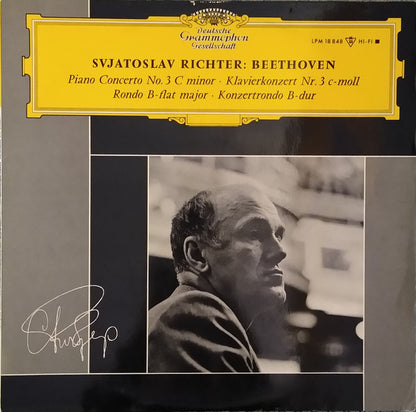 Sviatoslav Richter - Ludwig van Beethoven, Wiener Symphoniker, Kurt Sanderling : Klavierkonzert Nr.3 C-Moll / Konzertrondo B-Dur = Piano Concerto No. 3 C minor / Rondo B-flat major (LP,Mono)