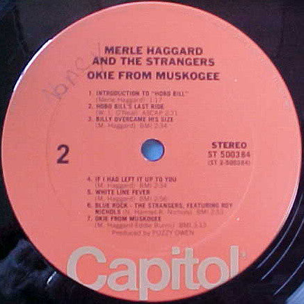 Merle Haggard And Strangers (5), The : Okie From Muskogee (Recorded "Live" In Muskogee, Oklahoma) (LP,Album,Club Edition)