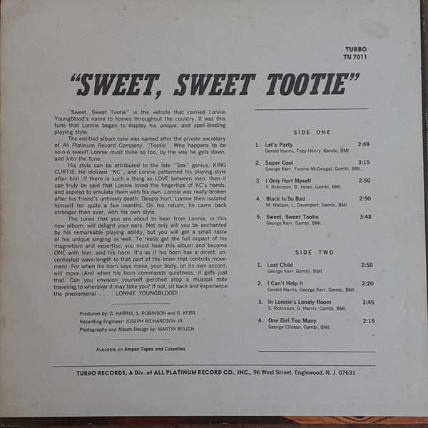 Lonnie Youngblood : Sweet Sweet Tootie (LP,Album)