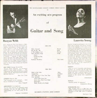 Lauretta Young & Bunyan Webb : Guitar & Song (LP,Stereo)