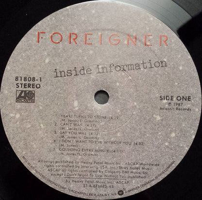 Foreigner : Inside Information (LP,Album,Stereo)