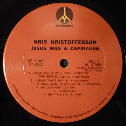 Kris Kristofferson : Jesus Was A Capricorn (LP,Album)