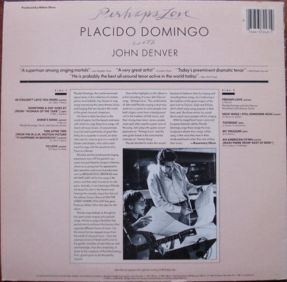 Placido Domingo With John Denver : Perhaps Love (LP,Album)