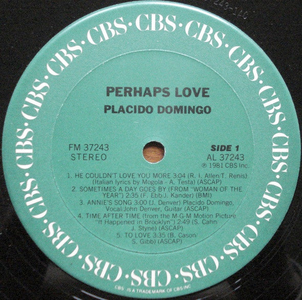 Placido Domingo With John Denver : Perhaps Love (LP,Album)