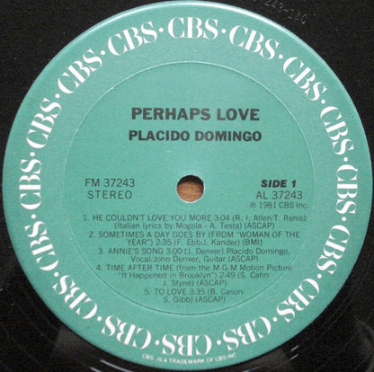 Placido Domingo With John Denver : Perhaps Love (LP,Album)