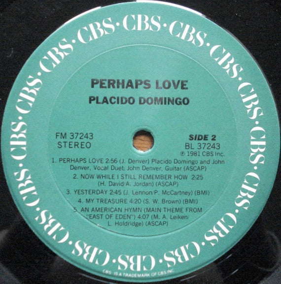 Placido Domingo With John Denver : Perhaps Love (LP,Album)
