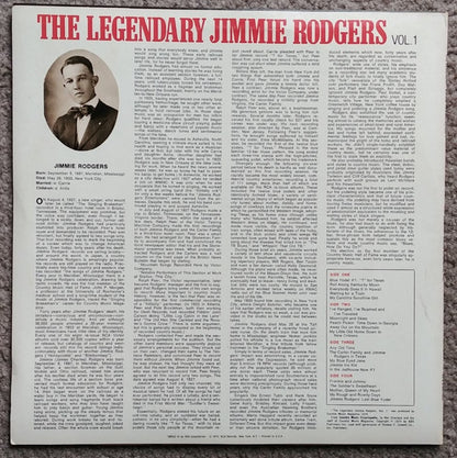 Jimmie Rodgers : The Legendary Jimmie Rodgers Vol. 1 (LP,Compilation)
