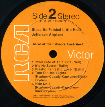 Jefferson Airplane : Bless Its Pointed Little Head (LP,Album)