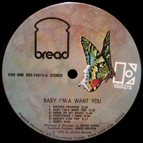 Bread : Baby I'm-A Want You (LP,Album,Stereo)