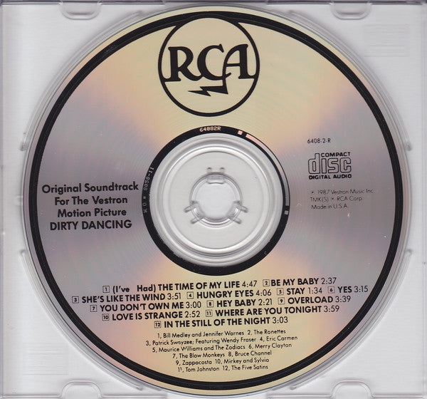 Various : Dirty Dancing (Original Soundtrack From The Vestron Motion Picture) (Album,Compilation)