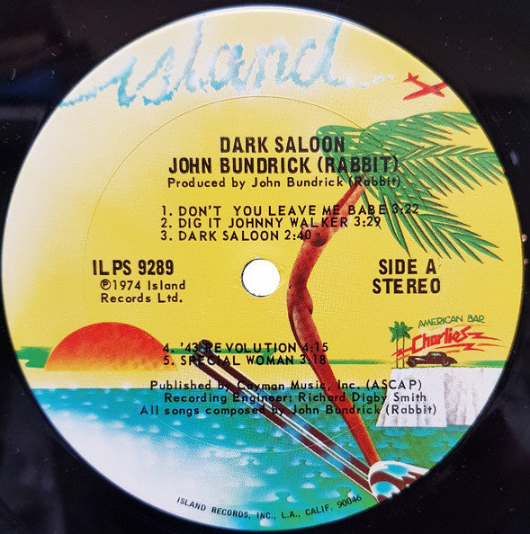 John "Rabbit" Bundrick : Dark Saloon (LP,Album)