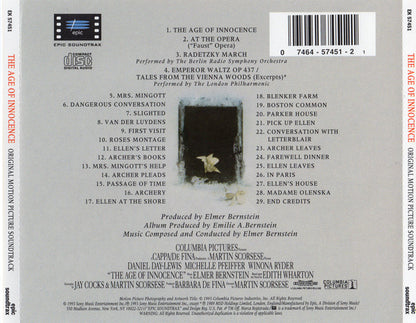 Elmer Bernstein : The Age Of Innocence (Original Motion Picture Soundtrack) (Album)