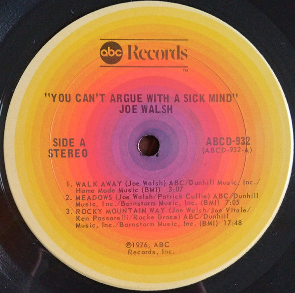 Joe Walsh : You Can't Argue With A Sick Mind (LP,Album)