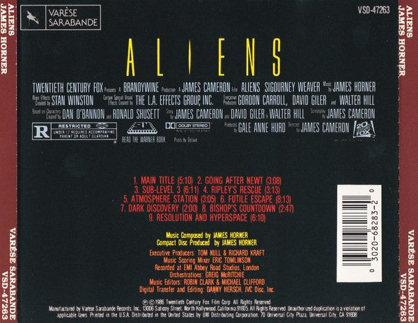 James Horner : Aliens (Original Motion Picture Soundtrack) (Album,Reissue)