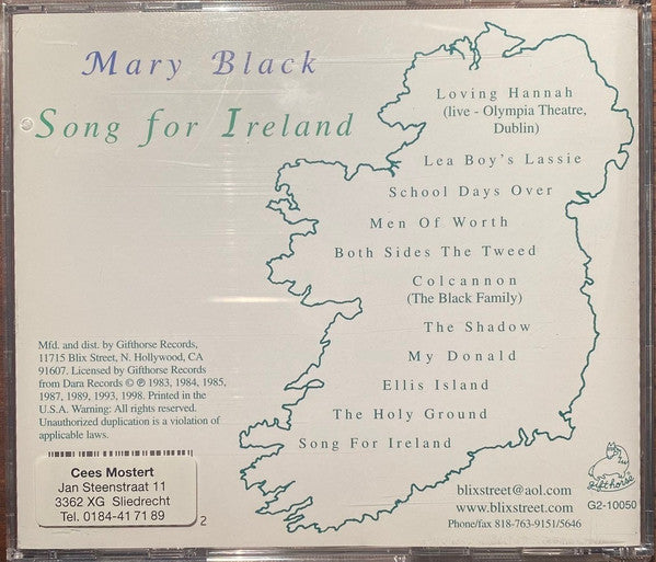 Mary Black : Song For Ireland (Compilation)