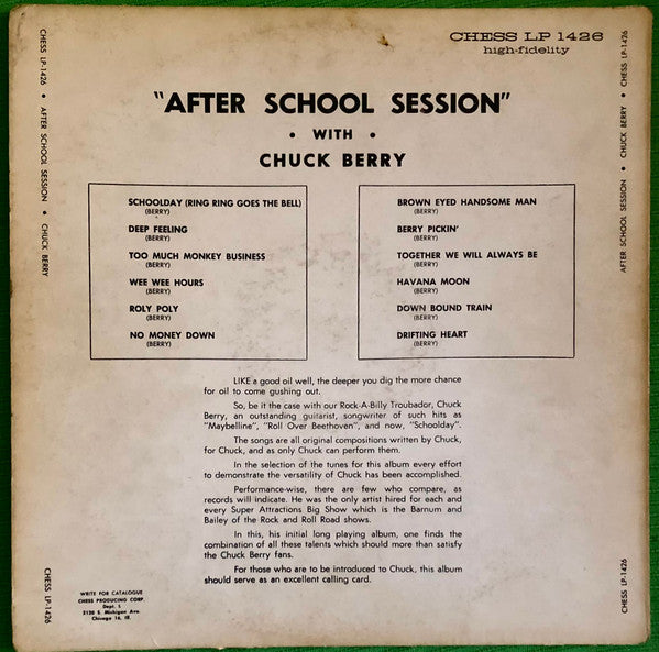 Chuck Berry : After School Session (LP,Album,Repress,Mono)
