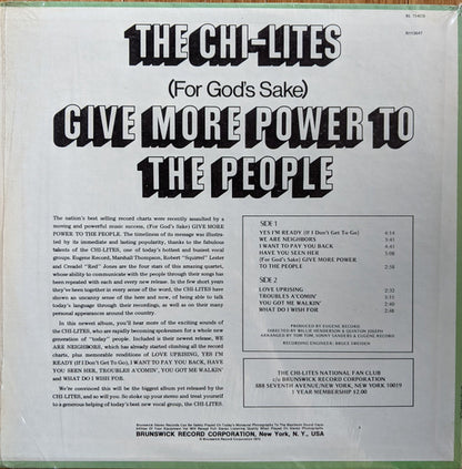 The Chi-Lites : (For God's Sake) Give More Power To The People (LP,Album)