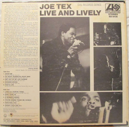 Joe Tex : Live And Lively (LP,Album,Stereo)