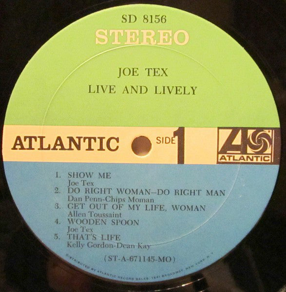 Joe Tex : Live And Lively (LP,Album,Stereo)