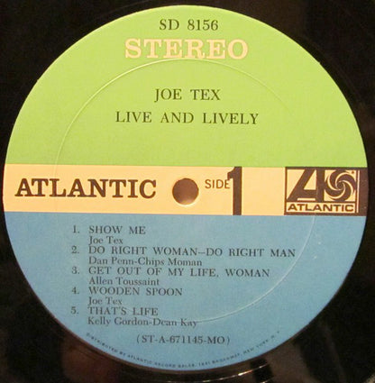 Joe Tex : Live And Lively (LP,Album,Stereo)