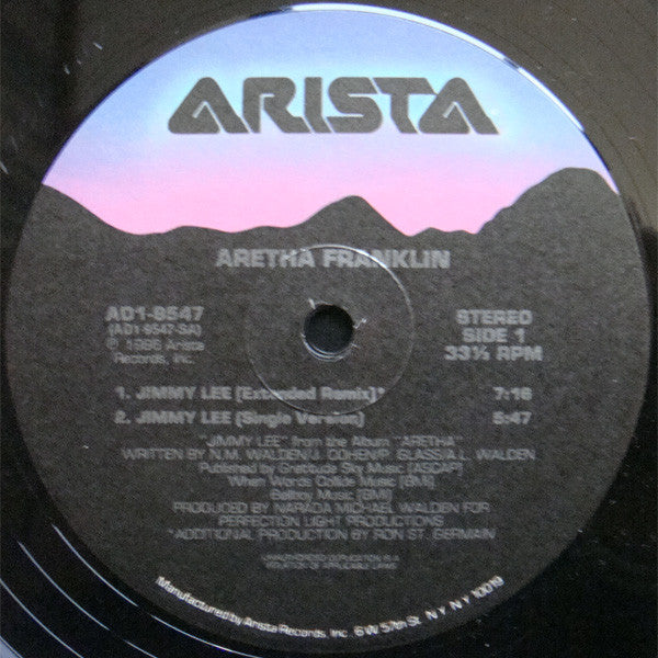 Aretha Franklin : Jimmy Lee / Aretha Mega Mix (12",33 ⅓ RPM)