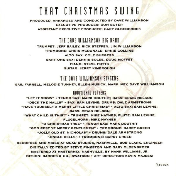 Dave Williamson Big Band, The And Dave Williamson Singers, The : That Christmas Swing (Album)